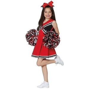 Spirit Red Cheer Costume Dress Up Play Halloween Size large